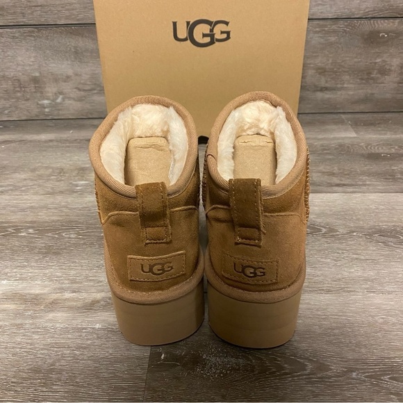 UGG | Classic Ultra Mini Platform Boots In Chestnut Size 9 NEW - Picture 5 of 9